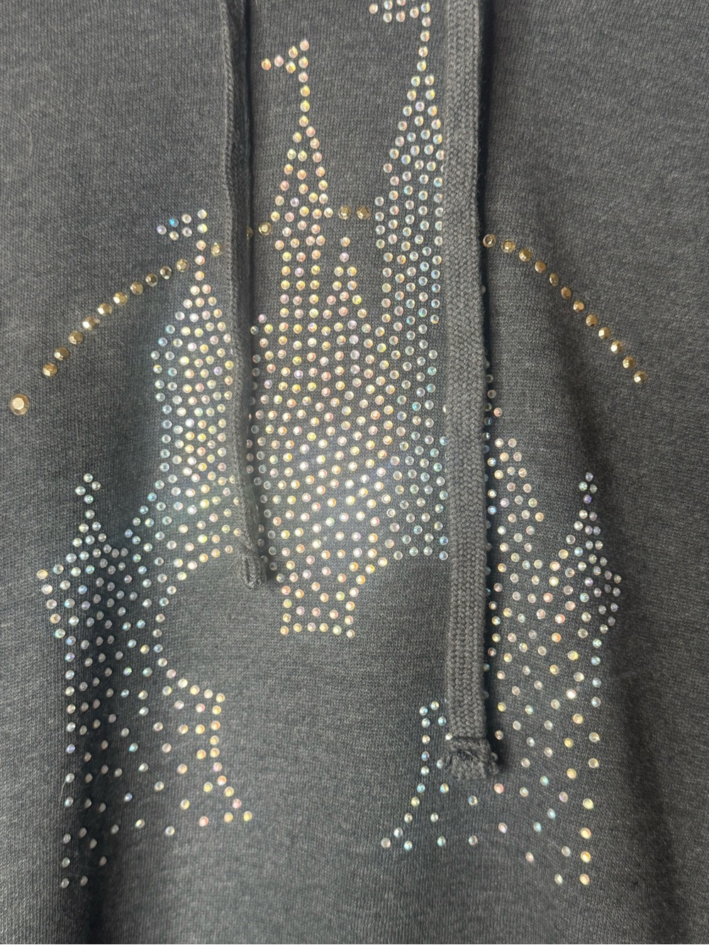 Embellished Charcoal Gray Disney Hoodie Sweater